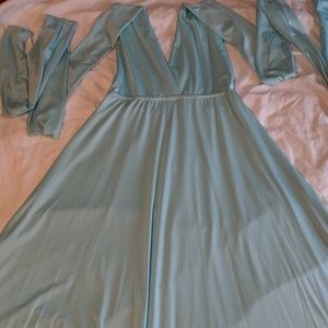 Sky blue convertible strap maxi dress